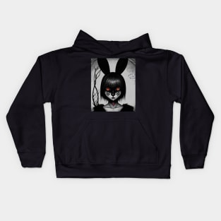 Bunny scratchy face Kids Hoodie